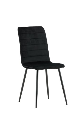 VENTURE DESIGN Windu Lyx spisebordsstol - sort fljl/polyesterhr og sort stl