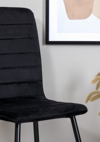 VENTURE DESIGN Windu Lyx spisebordsstol - sort fljl/polyesterhr og sort stl