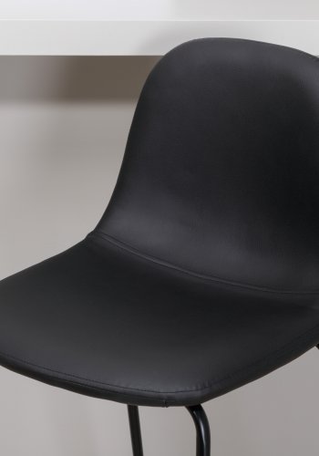 VENTURE DESIGN Polar barstol, m. rygln og fodsttte - sort PU/polyester og sort stl