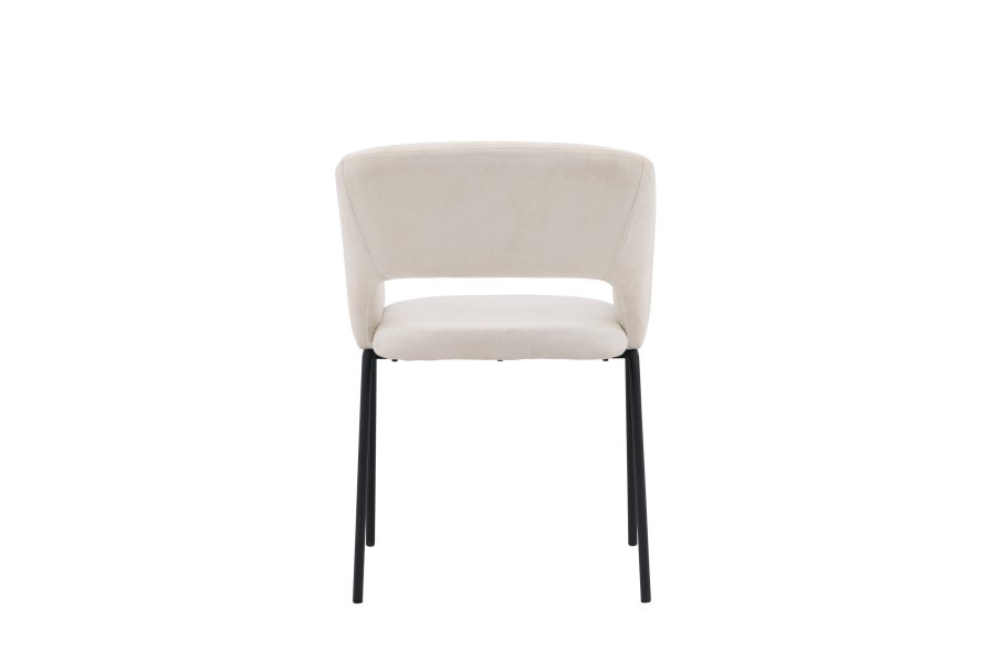 VENTURE DESIGN Day spisebordsstol, m. armln - hvid hr og mat sort stl