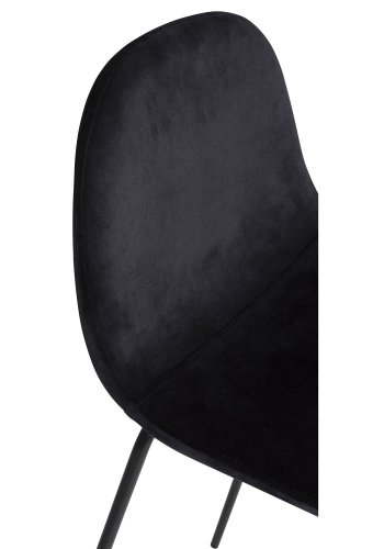 VENTURE DESIGN Polar barstol, m. rygln og fodsttte - sort velour og sort jern