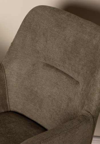 VENTURE DESIGN Tomorrow spisebordsstol, m. armln - mrkegr/brun stof og mrk valnddefarvet stl