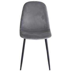 VENTURE DESIGN Polar spisebordsstol - gr velour og sort metal