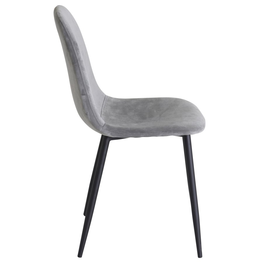 VENTURE DESIGN Polar spisebordsstol - gr velour og sort metal