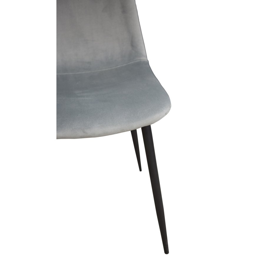 VENTURE DESIGN Polar spisebordsstol - gr velour og sort metal