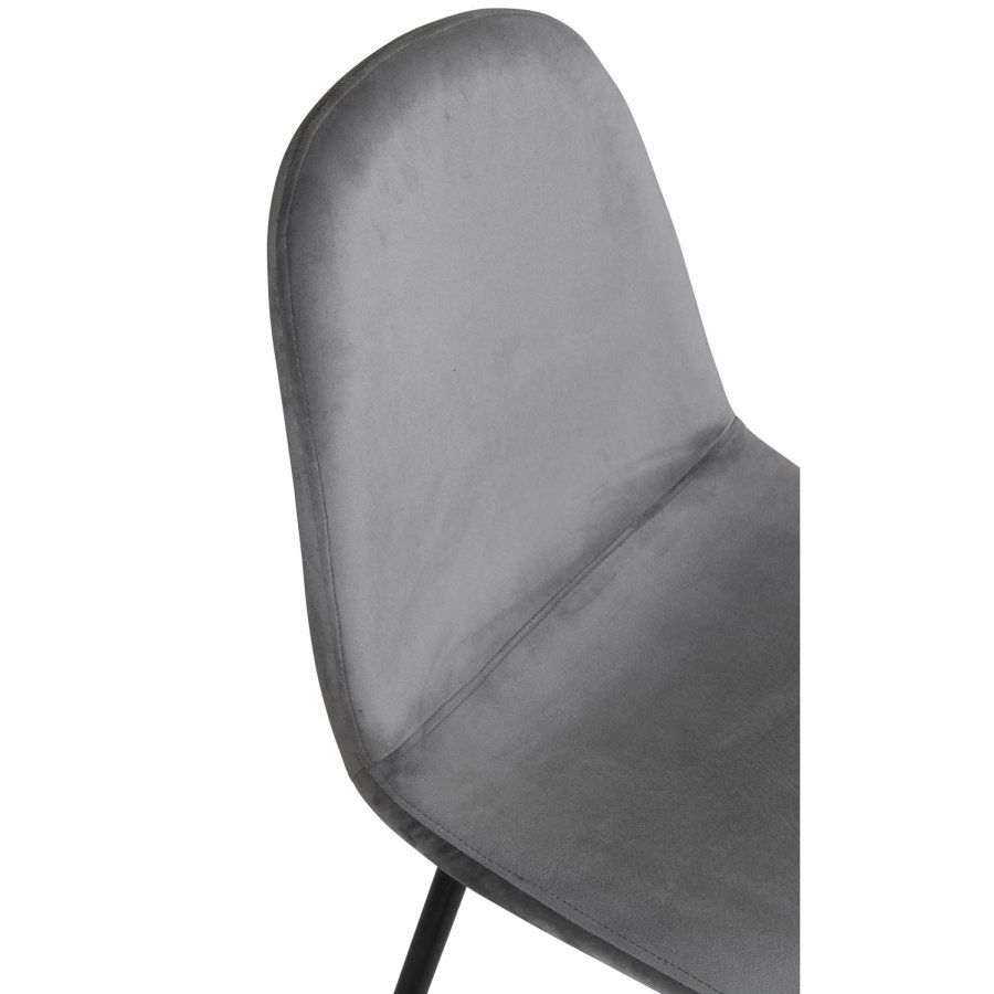 VENTURE DESIGN Polar spisebordsstol - gr velour og sort metal