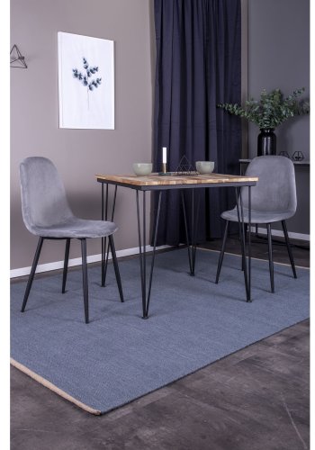 VENTURE DESIGN Polar spisebordsstol - gr velour og sort metal