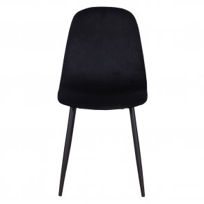 VENTURE DESIGN Polar spisebordsstol - sort velour og sort metal
