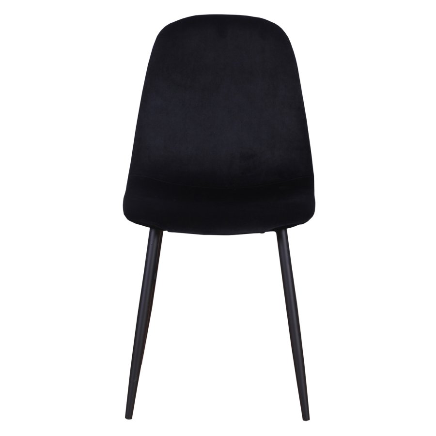 VENTURE DESIGN Polar spisebordsstol - sort velour og sort metal