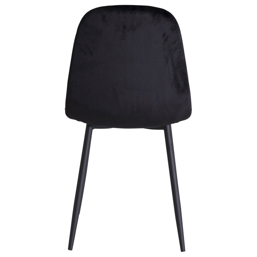 VENTURE DESIGN Polar spisebordsstol - sort velour og sort metal
