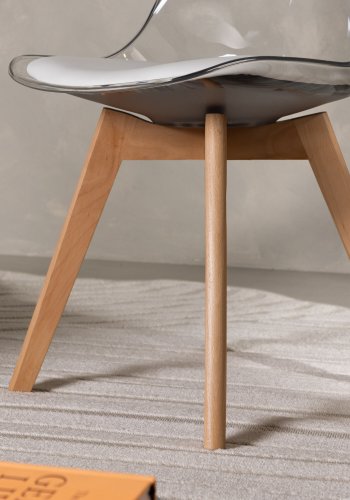 VENTURE DESIGN Edvin spisebordsstol, m. hvid sdehynde - PET og natur birketr