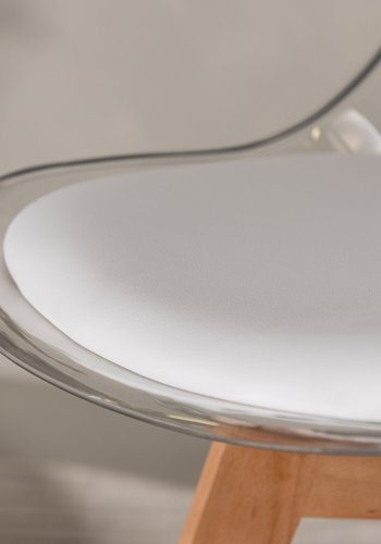 VENTURE DESIGN Edvin spisebordsstol, m. hvid sdehynde - PET og natur birketr