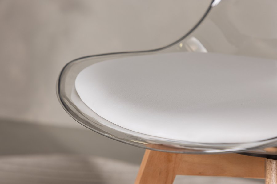 VENTURE DESIGN Edvin spisebordsstol, m. hvid sdehynde - PET og natur birketr