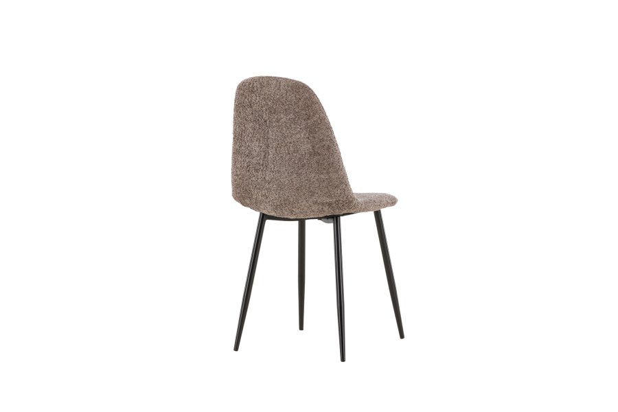 VENTURE DESIGN Polar spisebordsstol - gr bouclé stof og sort stl