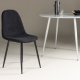 VENTURE DESIGN Polar spisebordsstol - sort polyester bamsestof og sort stl