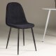 VENTURE DESIGN Polar spisebordsstol - sort polyester bamsestof og sort stl