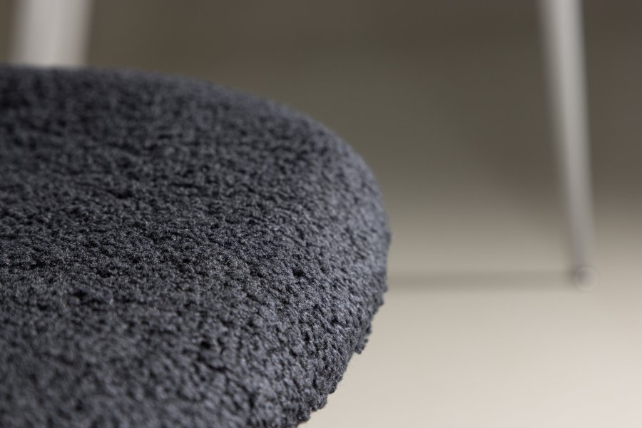 VENTURE DESIGN Polar spisebordsstol - sort polyester bamsestof og sort stl