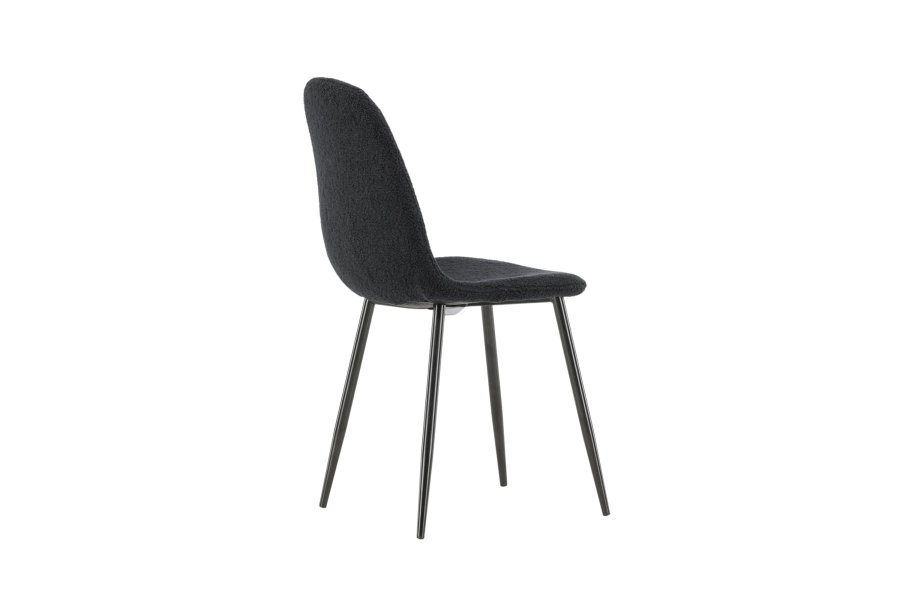 VENTURE DESIGN Polar spisebordsstol - sort polyester bamsestof og sort stl
