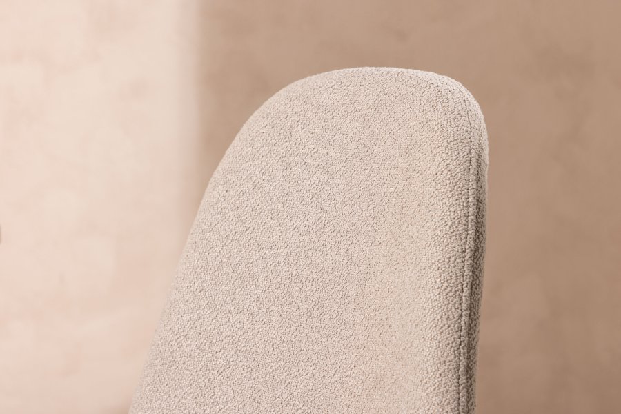 VENTURE DESIGN Polar spisebordsstol - beige bouclé stof og sort stl