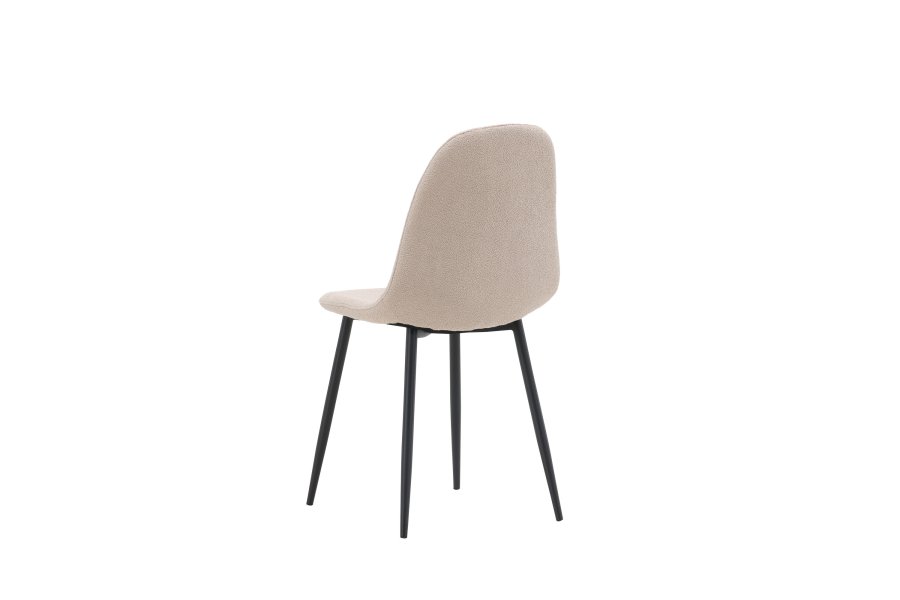 VENTURE DESIGN Polar spisebordsstol - beige bouclé stof og sort stl