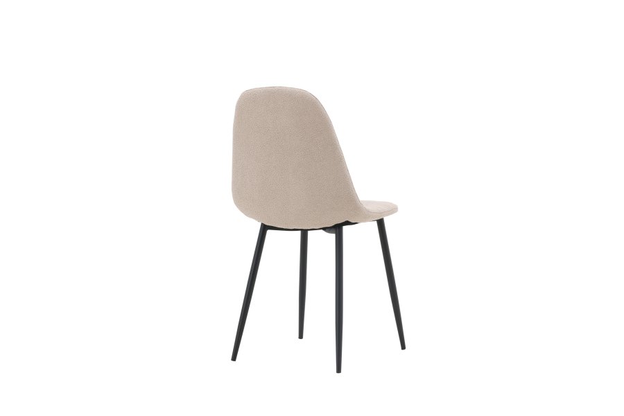 VENTURE DESIGN Polar spisebordsstol - beige bouclé stof og sort stl