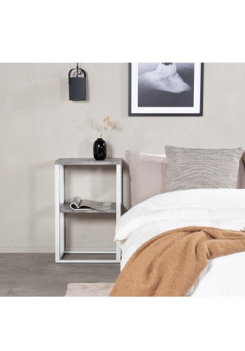 VENTURE DESIGN Rise sengebord - gr MDF og metal (45x30)