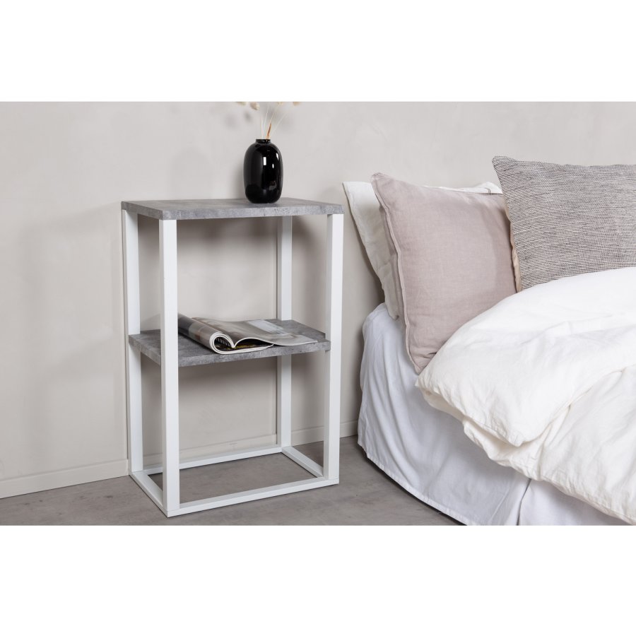 VENTURE DESIGN Rise sengebord - gr MDF og metal (45x30)