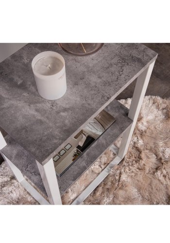 VENTURE DESIGN Rise sengebord - gr MDF og metal (45x30)