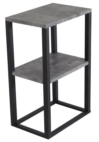 VENTURE DESIGN Rise sengebord, m. 1 hylde - gr MDF og metal (45x30)