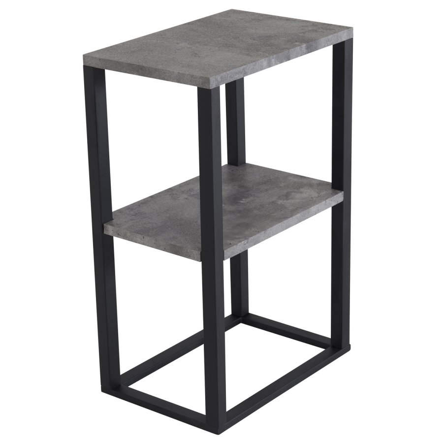 VENTURE DESIGN Rise sengebord, m. 1 hylde - gr MDF og metal (45x30)