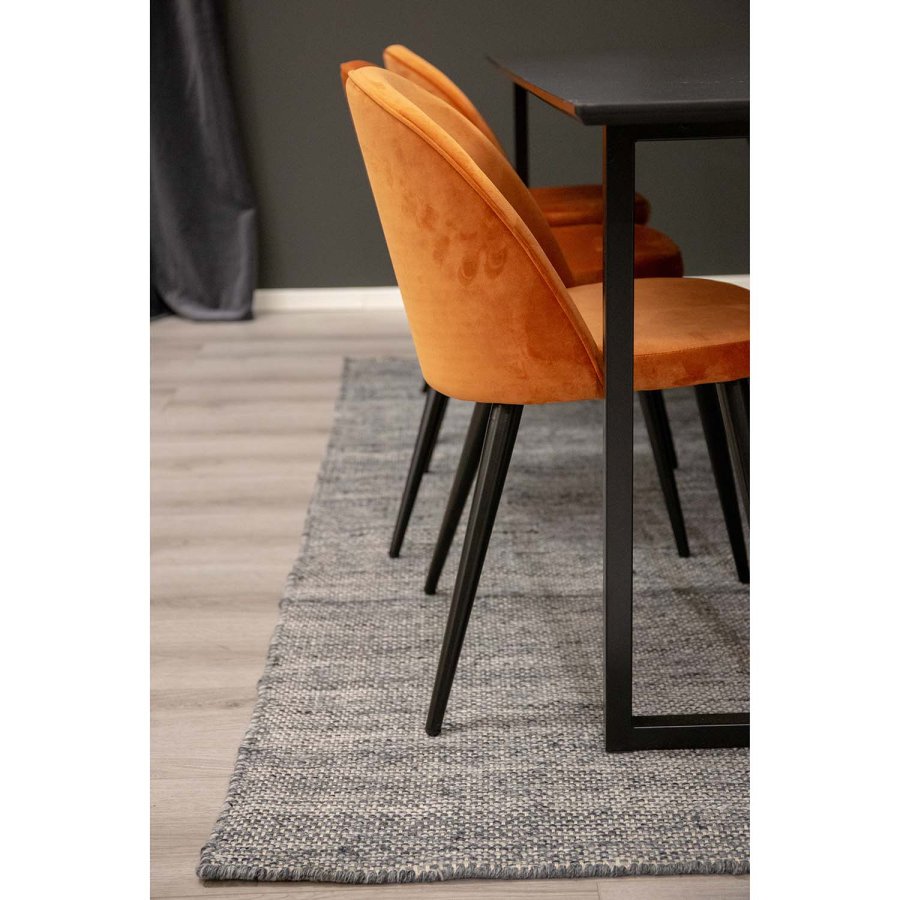 VENTURE DESIGN Devi gulvtppe - grafitgr polyester og bomuld (170x240)