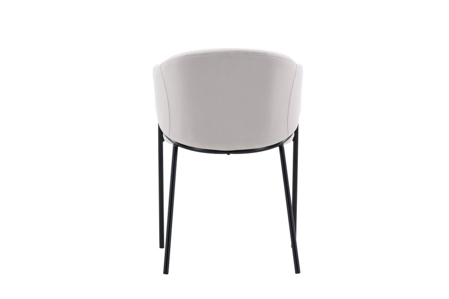 VENTURE DESIGN Evelina spisebordsstol, m. armln - lysegr polyester fljl og sort stl