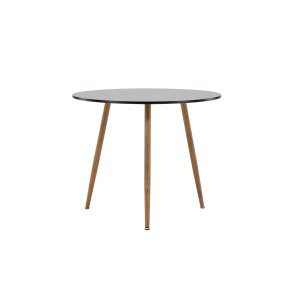 VENTURE DESIGN Polar spisebord, rund - sort MDF og stl med egetrslook (90)