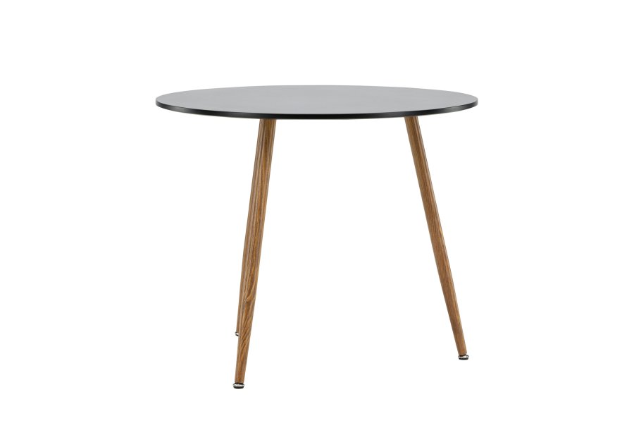 VENTURE DESIGN Polar spisebord, rund - sort MDF og stl med egetrslook (90)