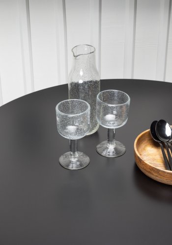 VENTURE DESIGN Polar spisebord, rund - sort MDF og stl med egetrslook (90)