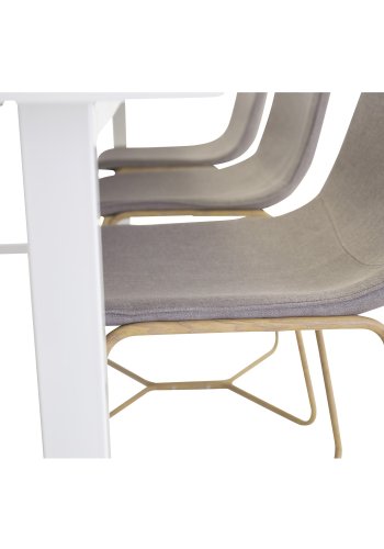VENTURE DESIGN X-Chair spisebordsstol - gr polyester og natur metal