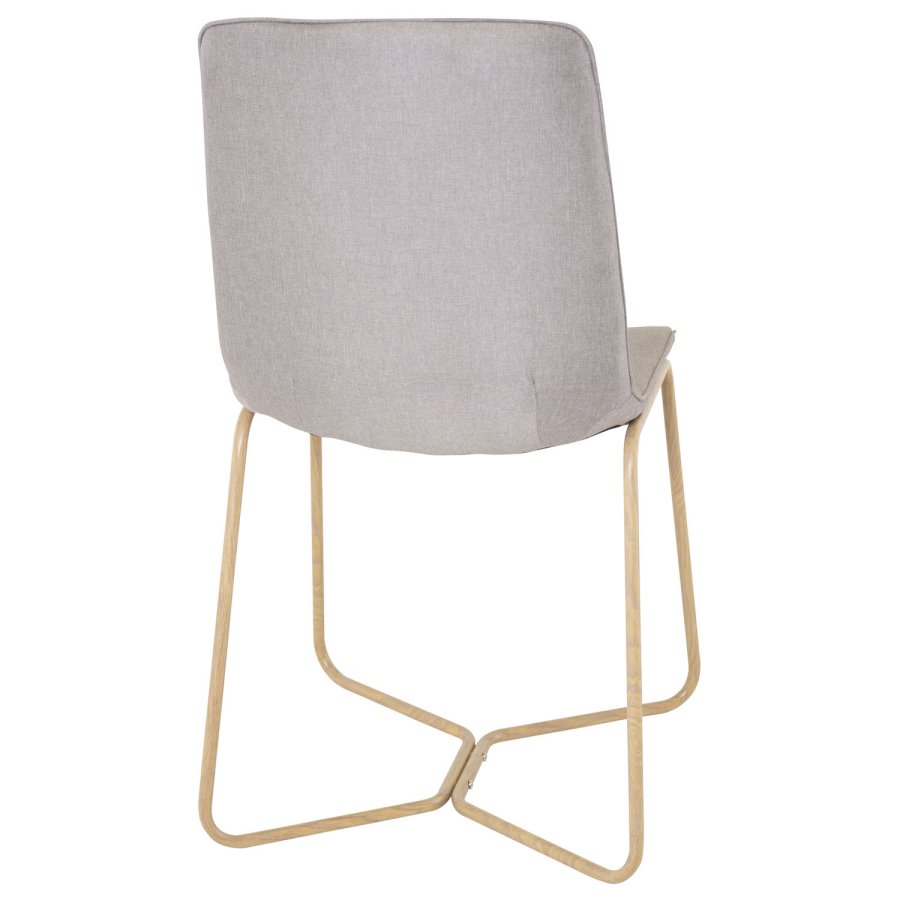VENTURE DESIGN X-Chair spisebordsstol - gr polyester og natur metal