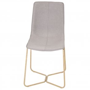 VENTURE DESIGN X-Chair spisebordsstol - gr polyester og natur metal