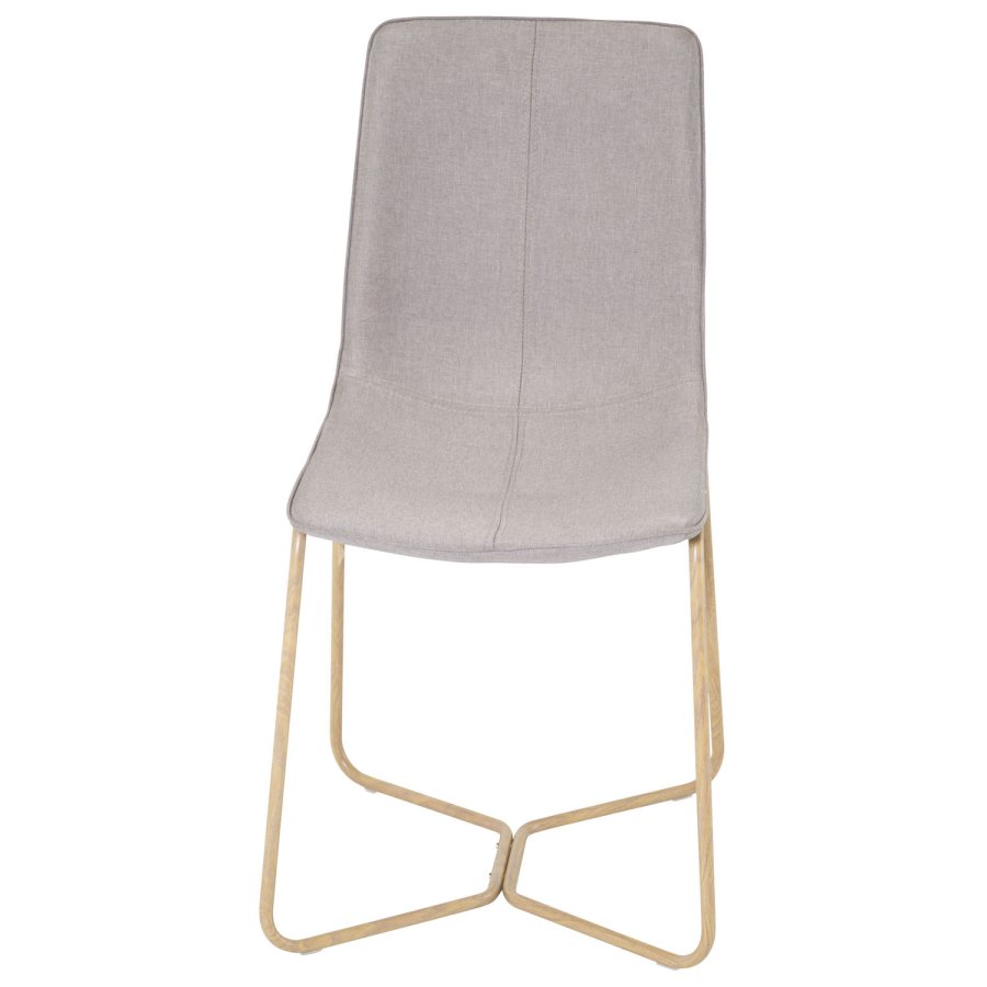 VENTURE DESIGN X-Chair spisebordsstol - gr polyester og natur metal