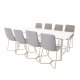 VENTURE DESIGN X-Chair spisebordsstol - gr polyester og natur metal