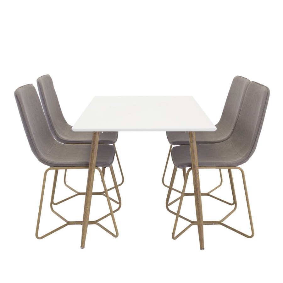 VENTURE DESIGN X-Chair spisebordsstol - gr polyester og natur metal