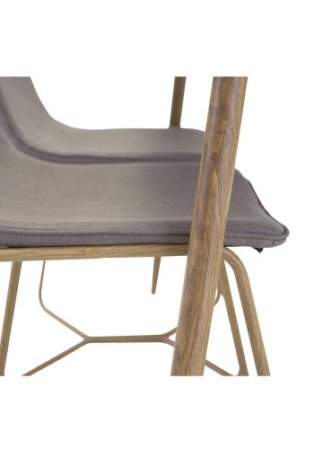 VENTURE DESIGN X-Chair spisebordsstol - gr polyester og natur metal