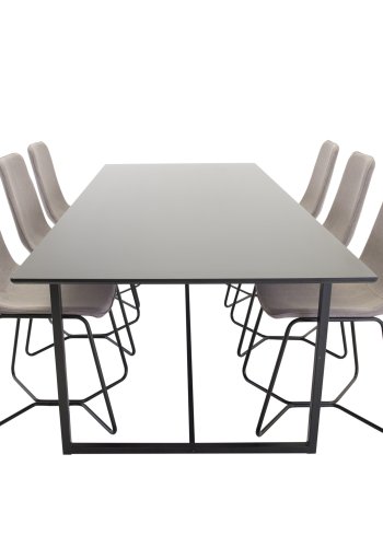 VENTURE DESIGN X-Chair spisebordsstol - gr polyester og sort metal