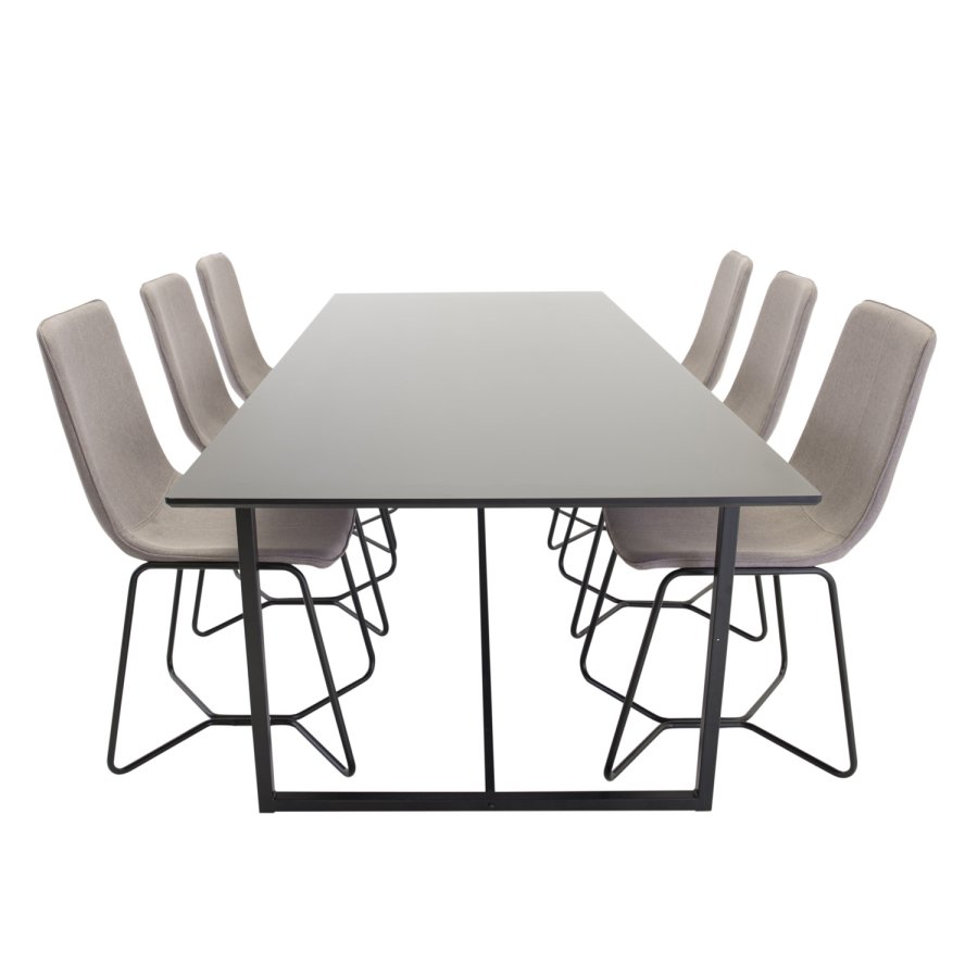 VENTURE DESIGN X-Chair spisebordsstol - gr polyester og sort metal