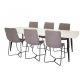 VENTURE DESIGN X-Chair spisebordsstol - gr polyester og sort metal