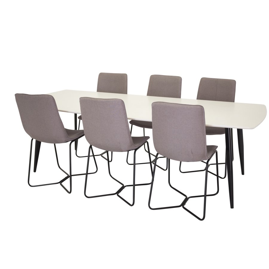 VENTURE DESIGN X-Chair spisebordsstol - gr polyester og sort metal