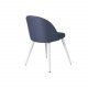 VENTURE DESIGN Velvet spisebordsstol - bl polyester og hvid metal