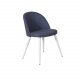 VENTURE DESIGN Velvet spisebordsstol - bl polyester og hvid metal