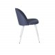 VENTURE DESIGN Velvet spisebordsstol - bl polyester og hvid metal