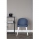 VENTURE DESIGN Velvet spisebordsstol - bl polyester og hvid metal